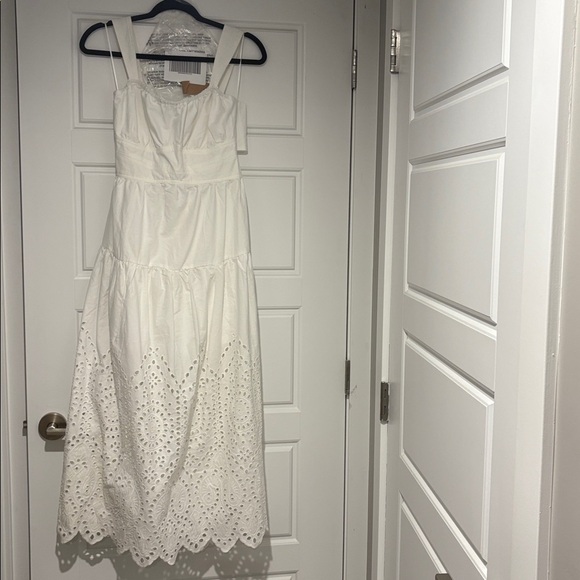 Anthropologie White Eyelet Midi Dress - Picture 12 of 15
